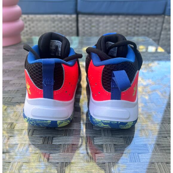 Under Armour Bright Red/Neon Sole - Kids Sneakers - Picture 2 of 8